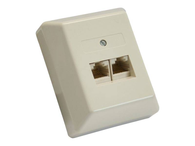 InLine ISDN Anschlussdose - 2x RJ45 Buchse - Aufputz - Schraubanschluss 2x 8-fac