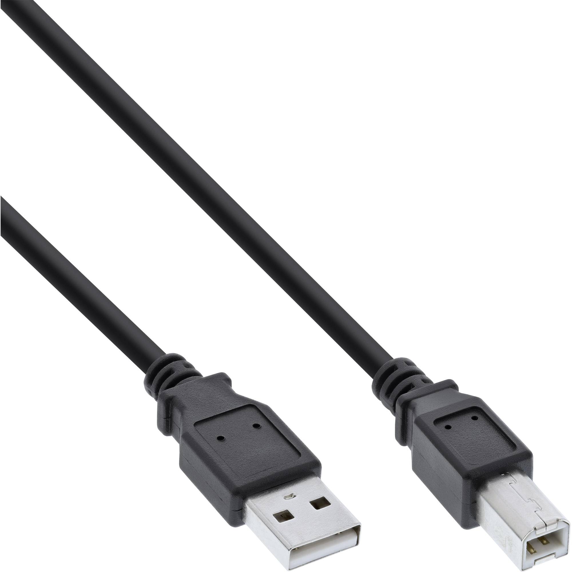 InLine USB 2.0 Kabel - A an B - schwarz - 3m - 3 m - Schwarz