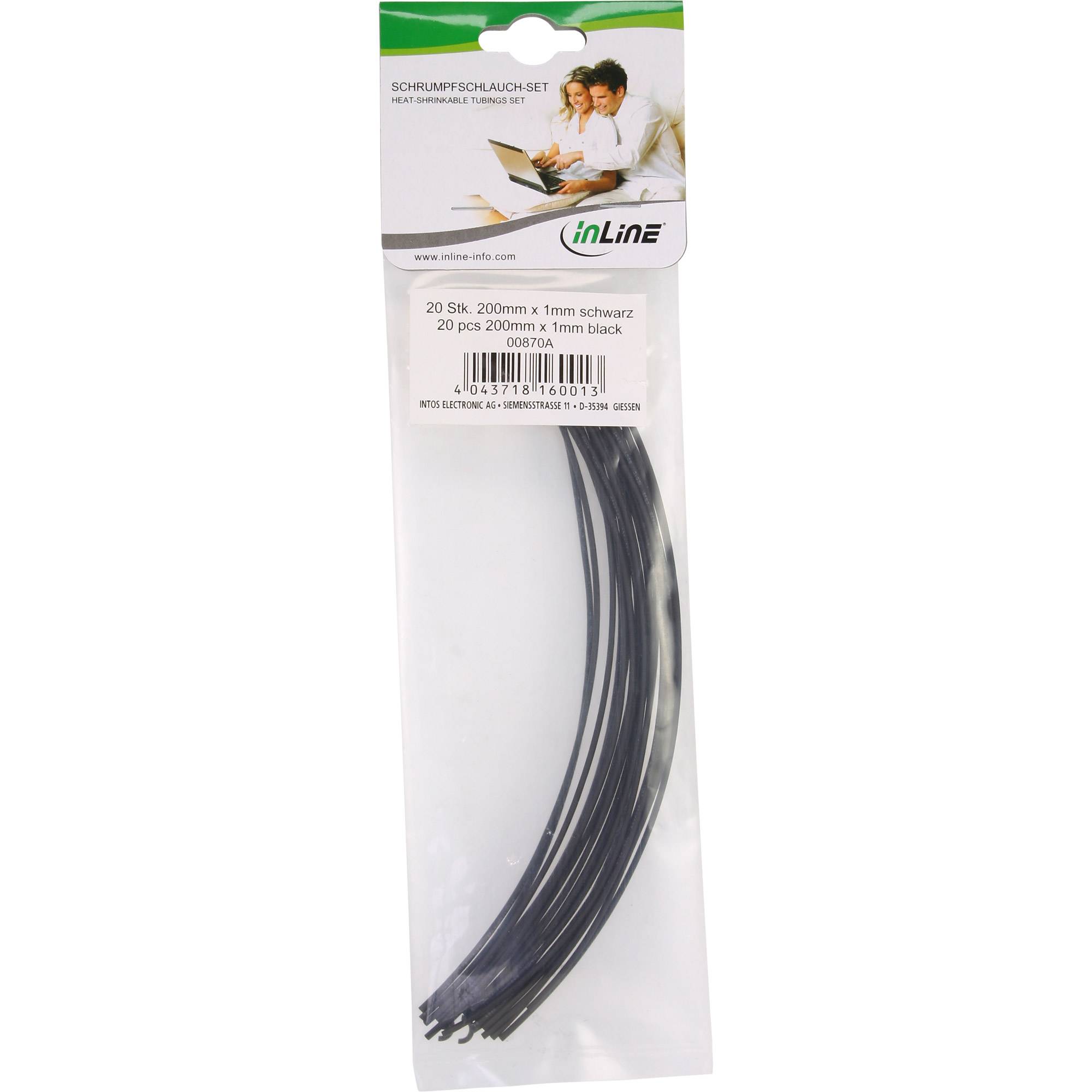INLINE - Schrumpfschlauch 200mm lang - 1mm > 0,5mm 20er Pack