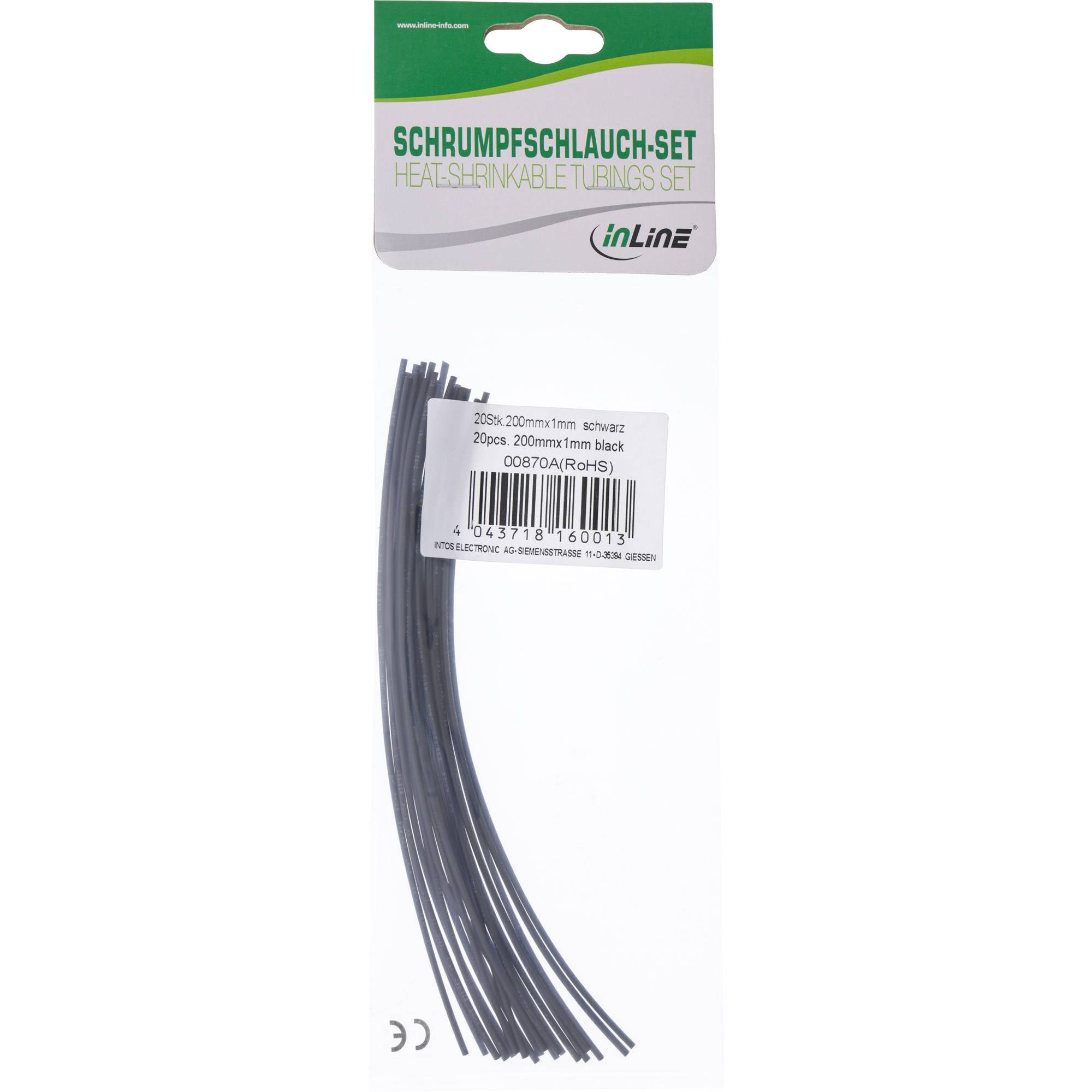 INLINE - Schrumpfschlauch 200mm lang - 1mm > 0,5mm 20er Pack