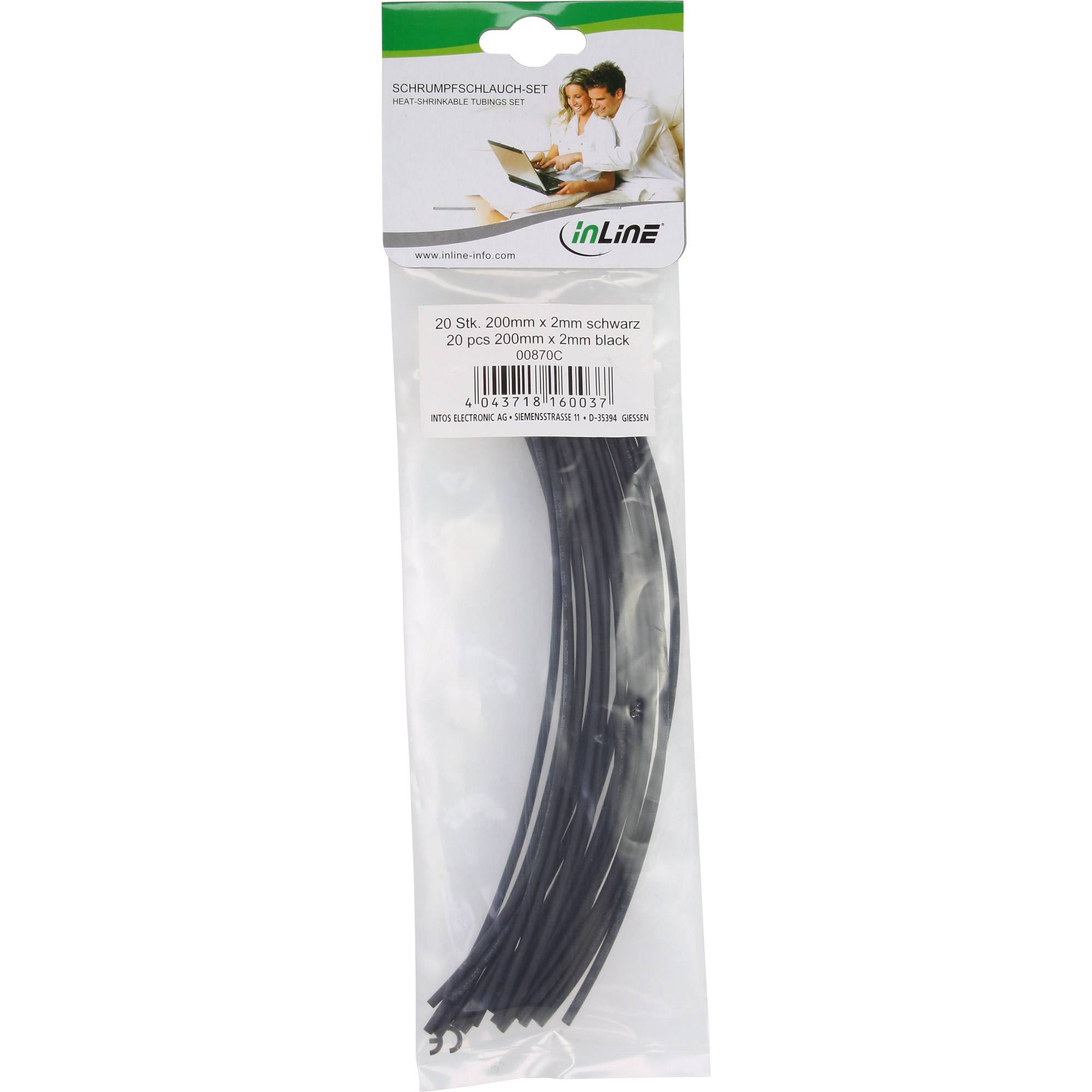 INLINE - Schrumpfschlauch 200mm lang - 2mm > 1mm 20er Pack