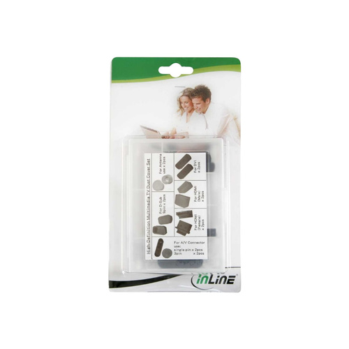 InLine® Staubschutz-Set, für Multimedia (HDMI, DVI, Cinch, Antenne), 14-teilig