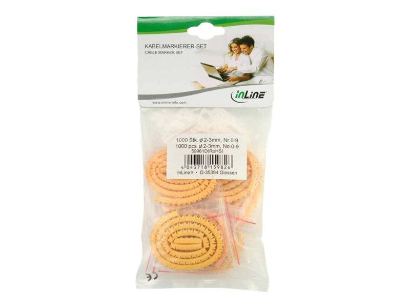 INLINE - Kabelmarkierer 3,6-7,4mm - Nr.0-9 - 1000 Stück