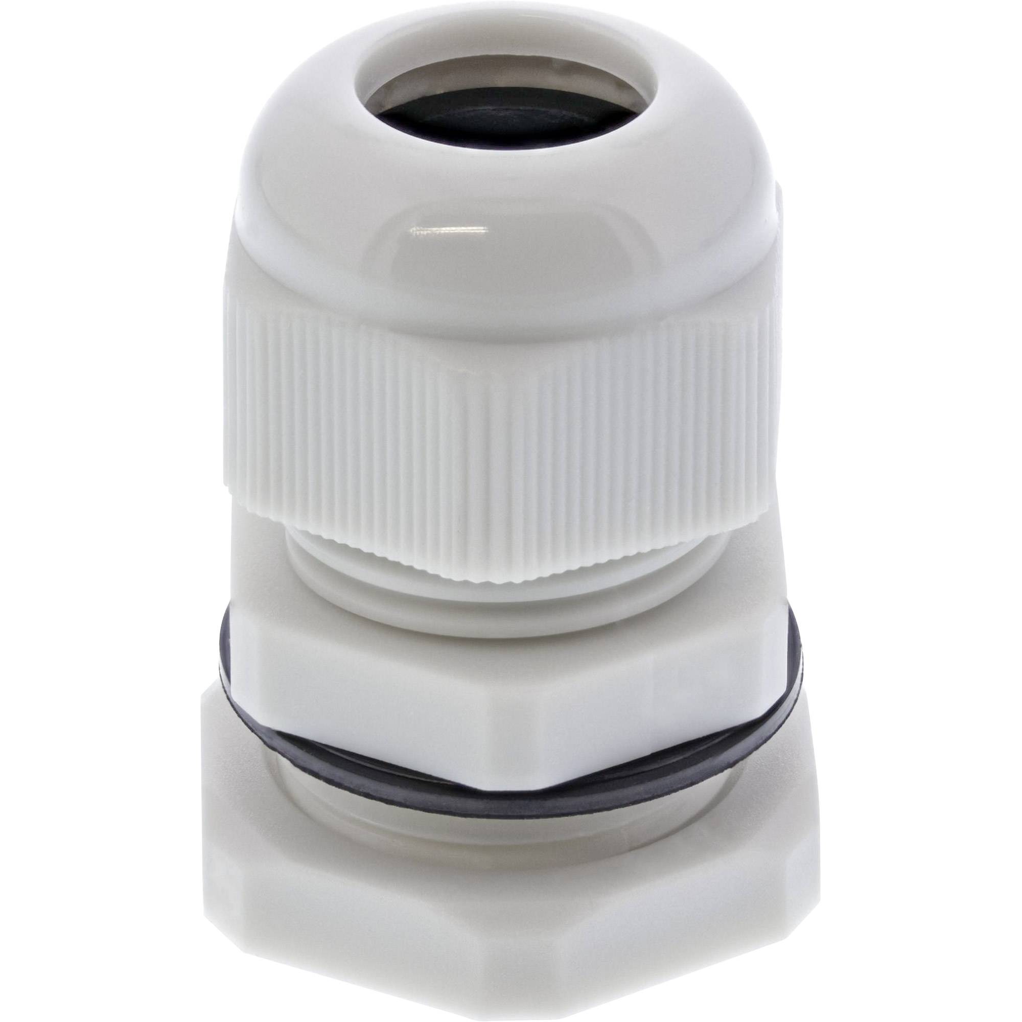 INLINE - Kabeldurchführung PG 13.5 Nylon IP68 6-12mm - grau - 10 Stück