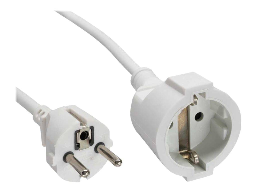 InLine Schutzkontakt-Verlängerung ST / BU - weiß - 10m - 10 m - weiß