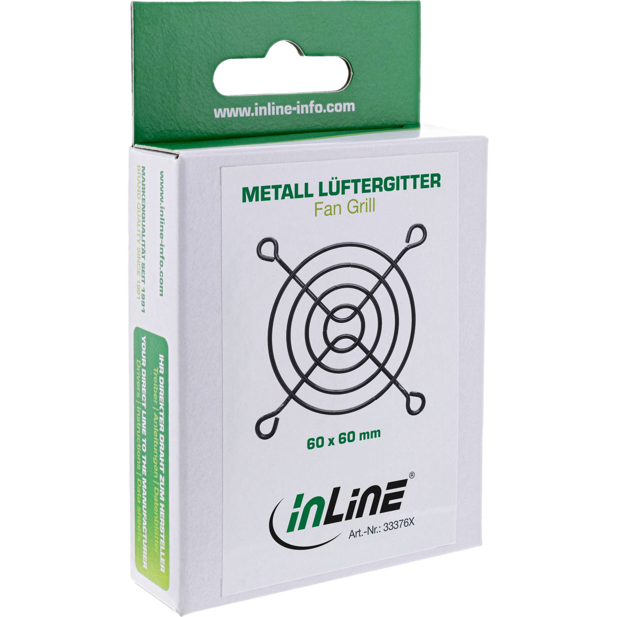 INLINE - Lüftergitter Metall - schwarz - 60x60mm