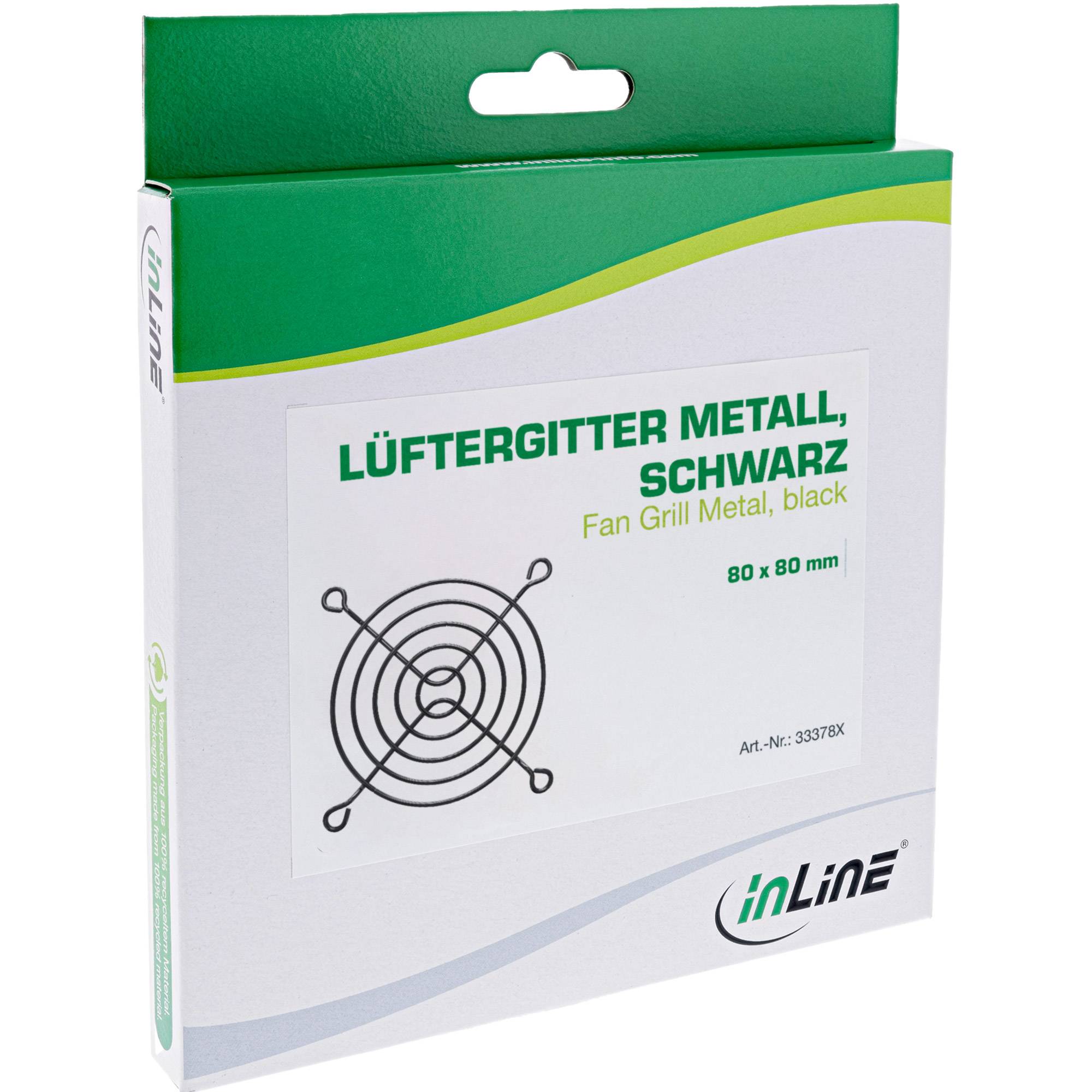 INLINE - Lüftergitter Metall - schwarz - 60x60mm