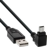 INLINE - USB 2.0 Mini-Kabel - ST A/Mini-B ST (5pol) oben abgew. 90° - schwarz - 1m