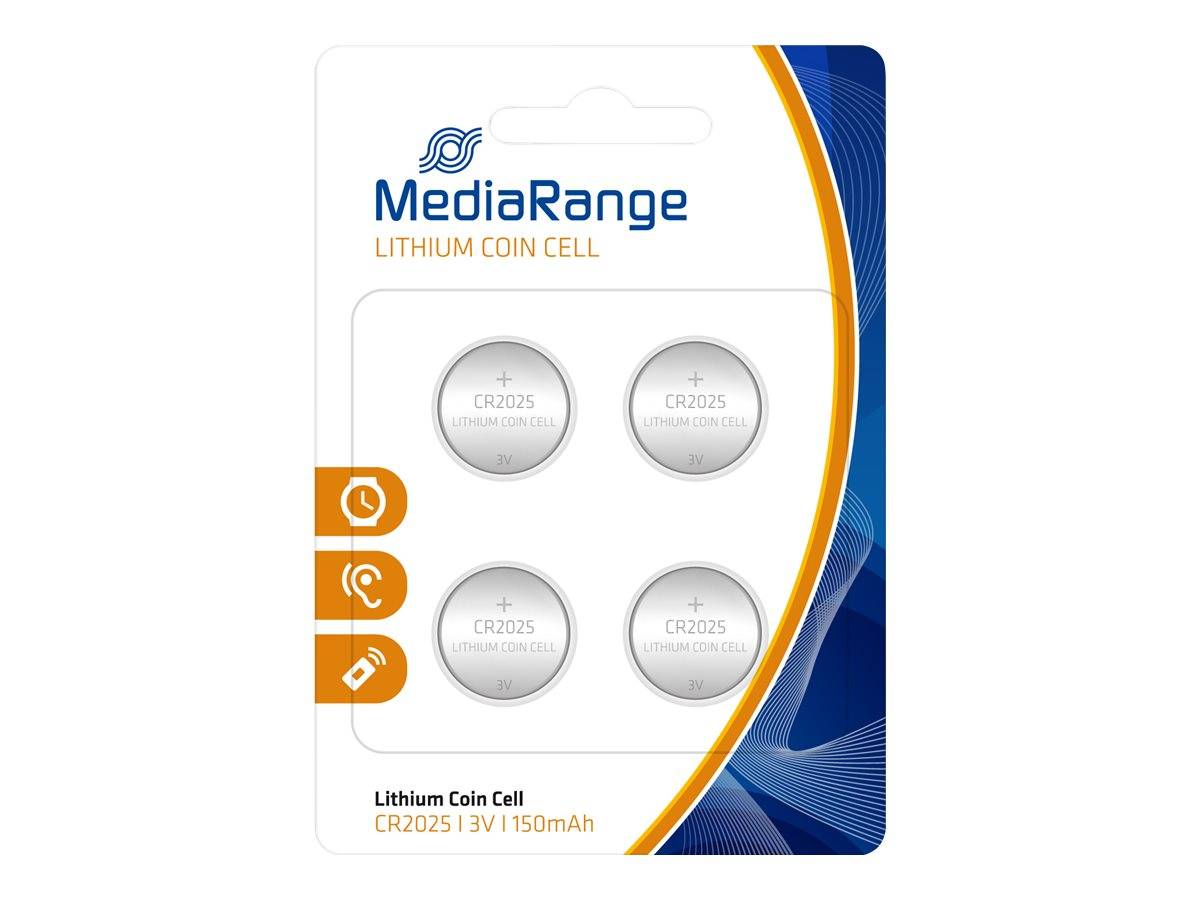 MEDIARANGE Batterie 4 x CR2025 - Li - 150 mAh - Knopfzellen - CR2025|3V - 4er Pa