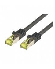 M-CAB Patch-Kabel RJ-45 M bis M 25 cm SFTP PiMF CAT 7 halogenfrei Schwarz