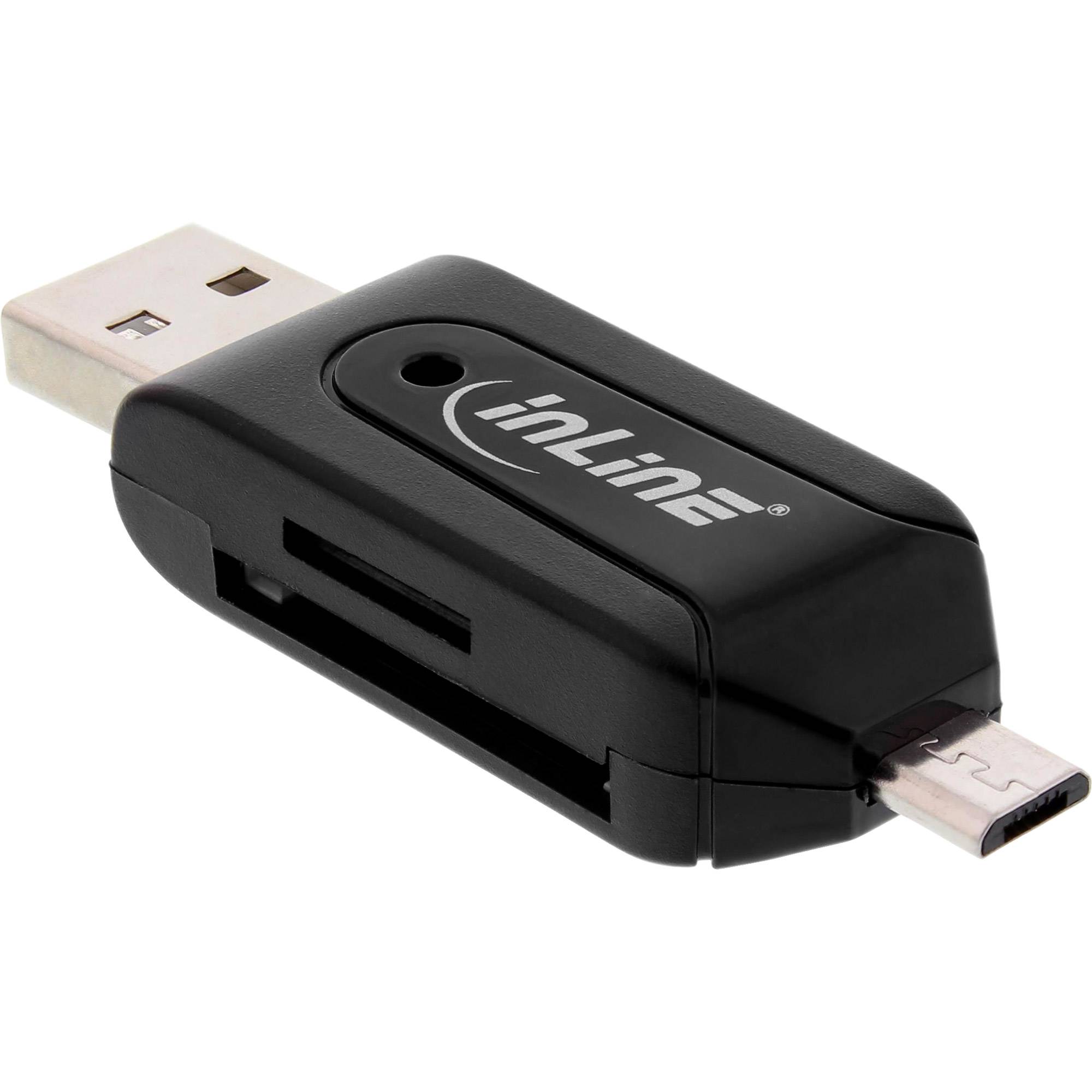 INLINE - Dual Card Reader für SD und microSD - für Android (OTG) und PC