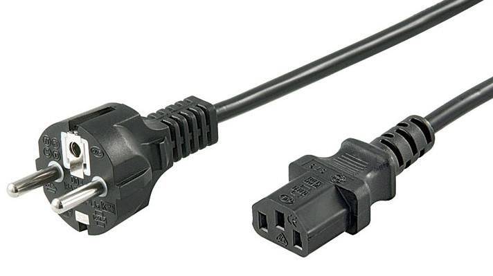 Netzkabel CEE 7/7 - C13 0,5m Schwarz
