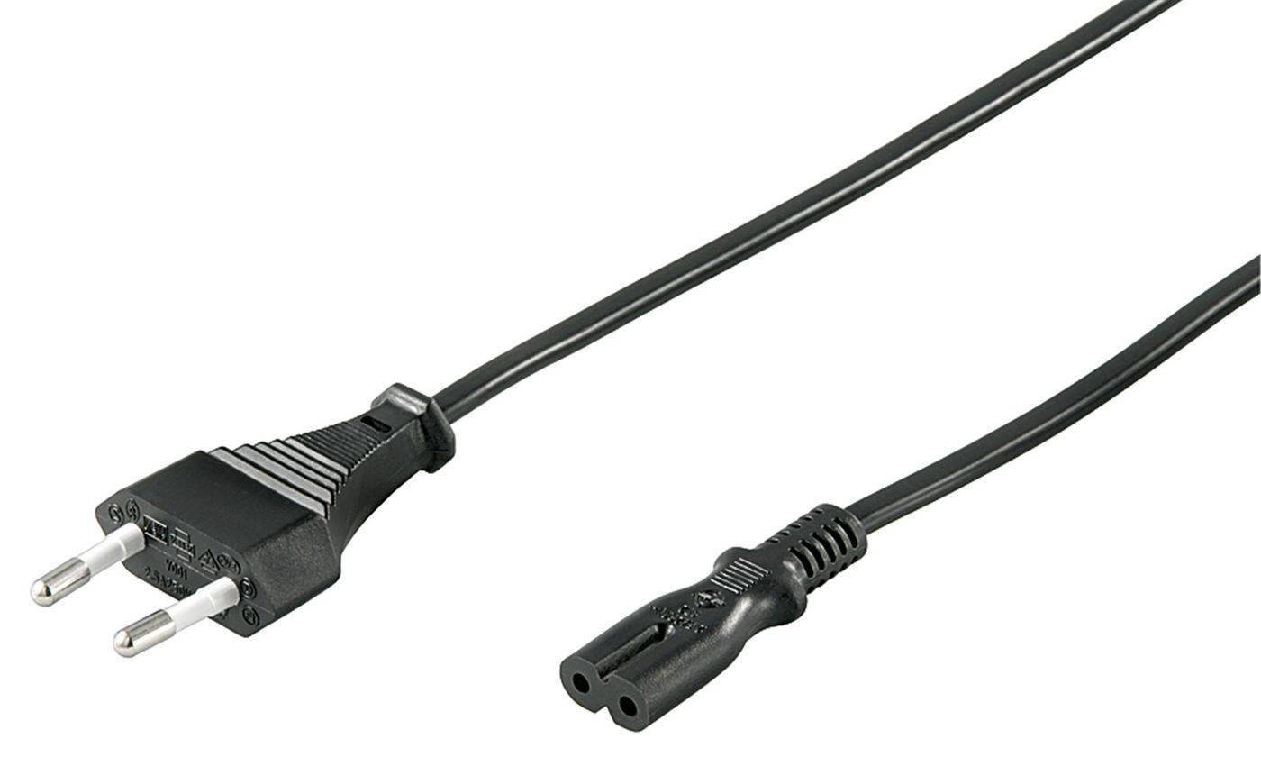 Netzkabel Notebook 0,5m Schwarz Schwarz