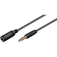 Wentronic Goobay 3,5mm-Klinke-Verlängerungskabel, Schwarz, 0.5 m