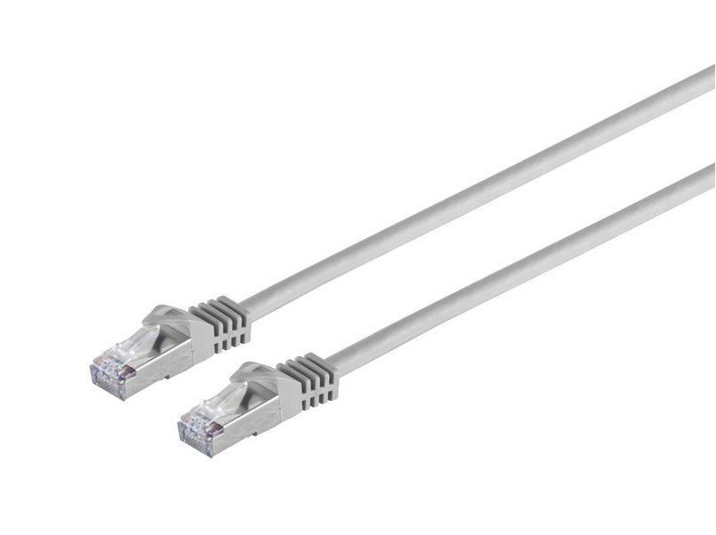 RJ45 Patchkabel S/FTP (PiMF), mit CAT 7 Rohkabel 10m Grau