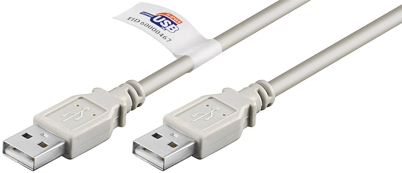 goobay USB 2.0 Hi-Speed Kabel A Stecker auf A Stecker mit USB Logo grau 5 m