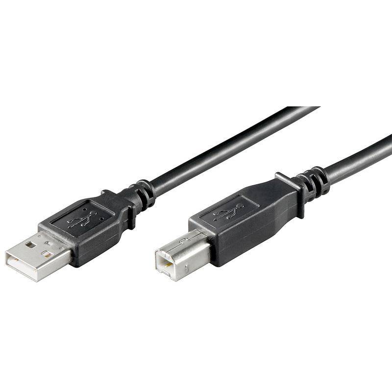 USB 2.0 Hi-Speed Kabel A Stecker  B Stecker schwarz - Länge: 0,25 m