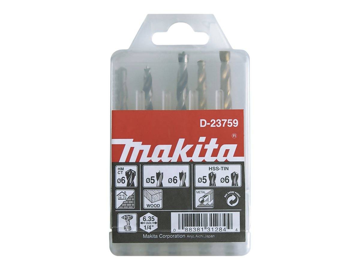 Makita - Bohrersatz - 5 Stücke - 5 mm, 6 mm