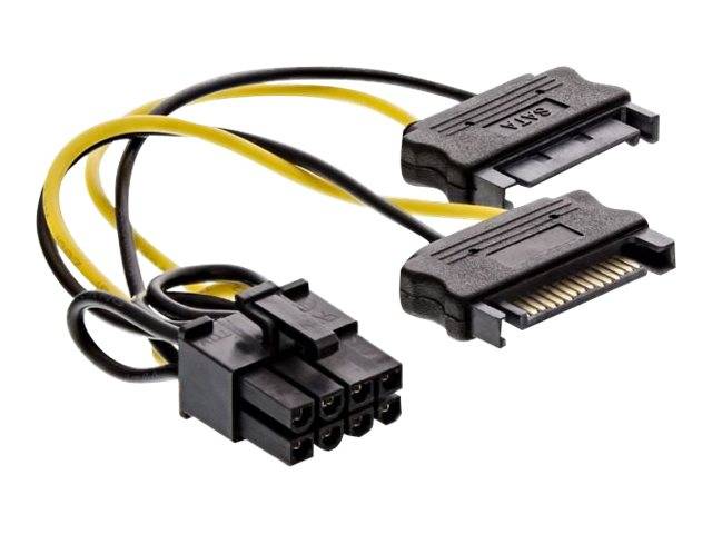 InLine Stromadapter intern - 2x SATA zu 8pol für PCIe (PCI-Express) Grafikkarten
