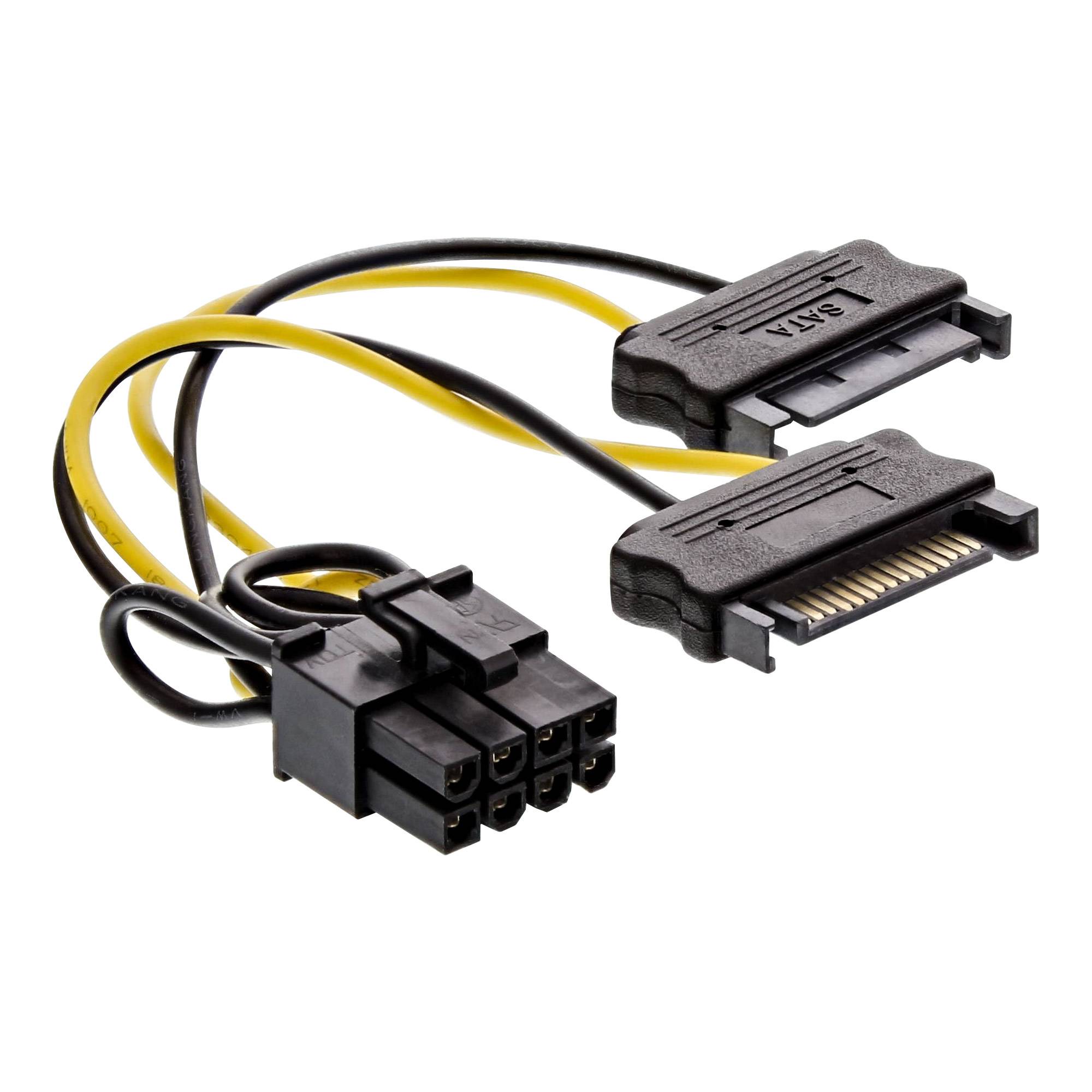 InLine Stromadapter intern - 2x SATA zu 8pol für PCIe (PCI-Express) Grafikkarten