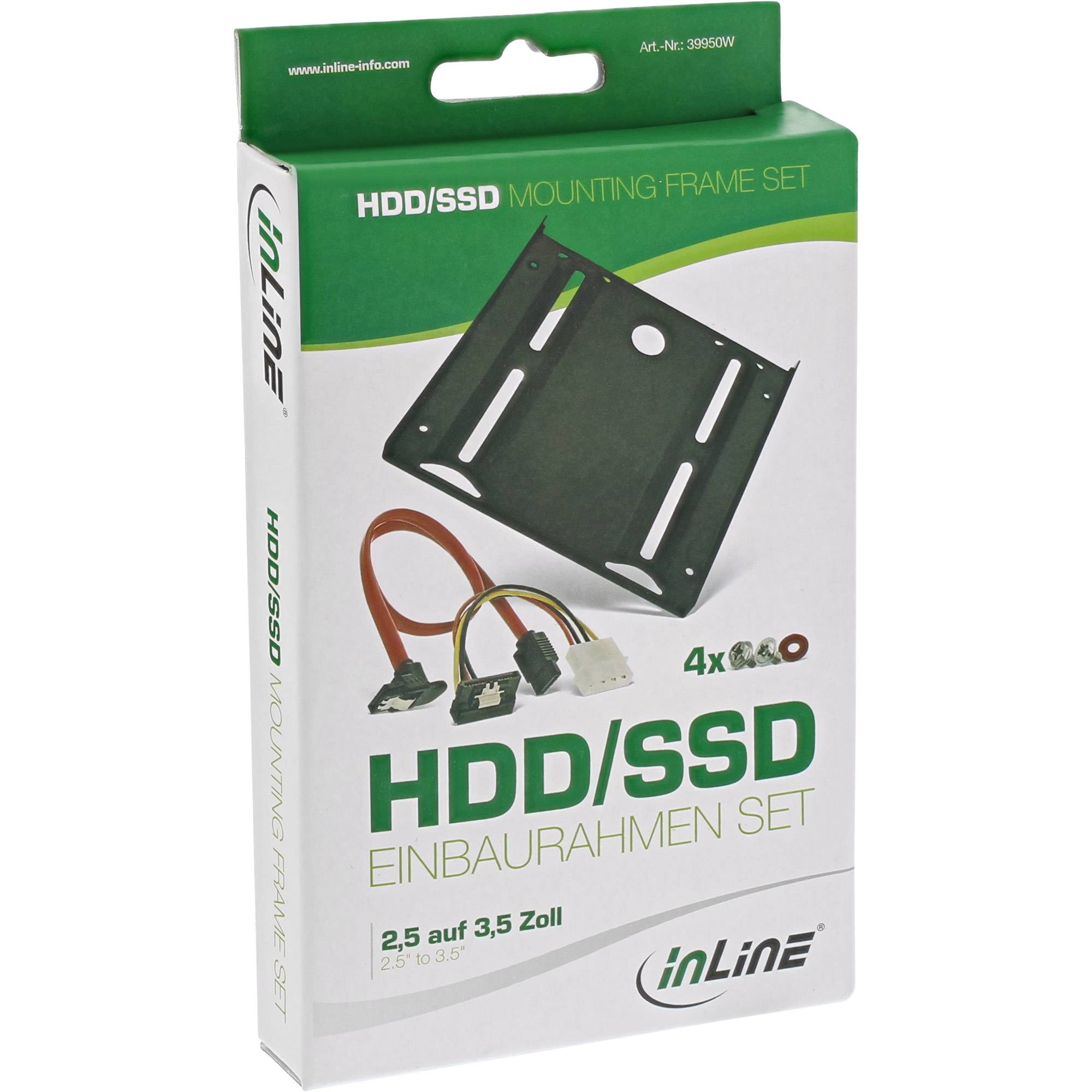 INLINE - HDD/SSD Einbaurahmen SET - 2,5"" auf 3,5""