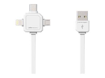 Allocacoc Lightning-Kabel - USB (M) bis Micro-USB Typ B, Lightning, USB-C (M) -