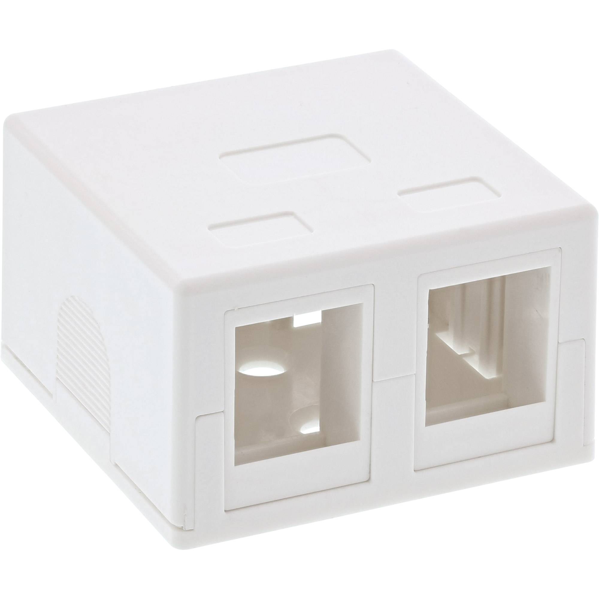 INLINE - Anschlussdose Aufputz für 2x Keystone RJ45 Buchse - weiß