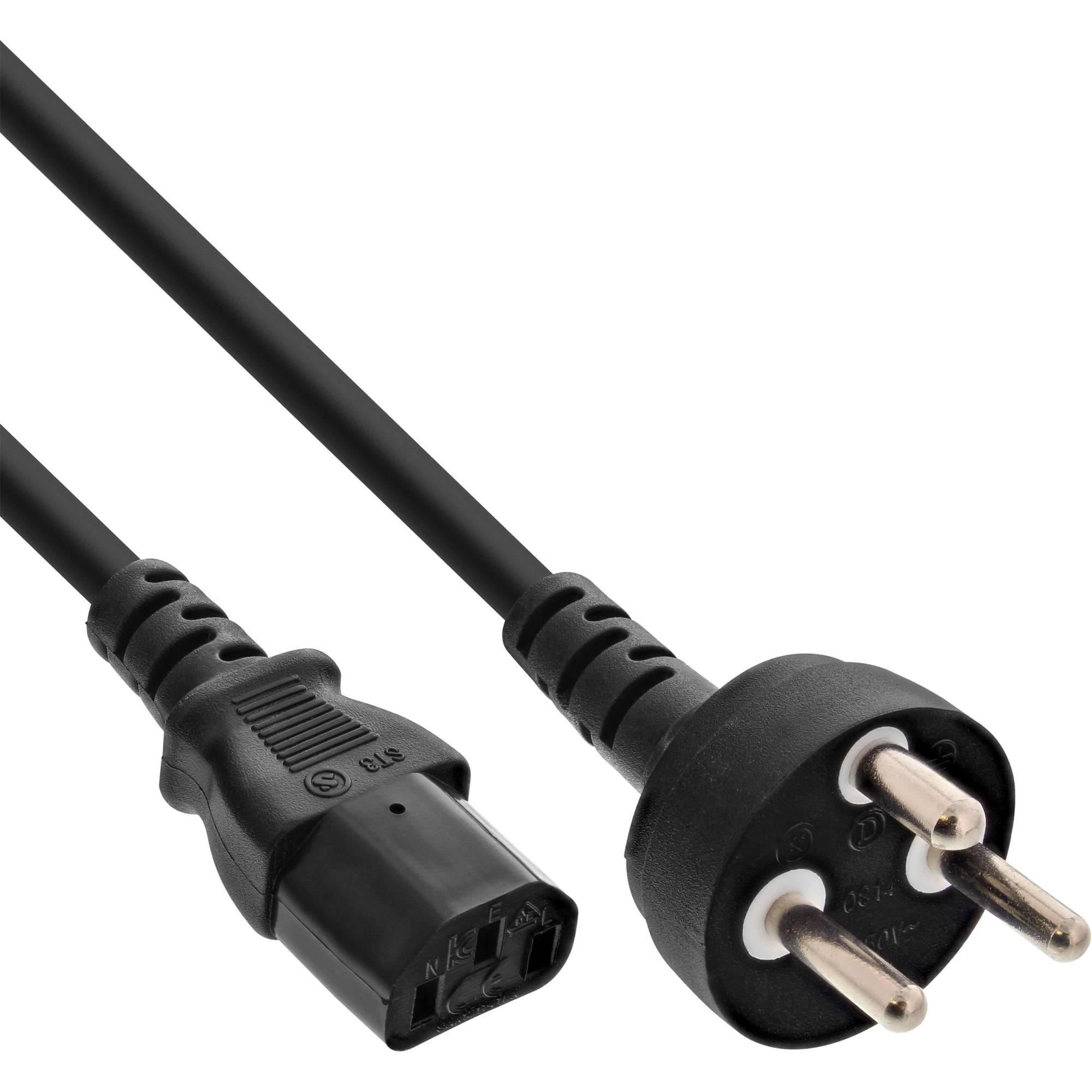 INLINE - Netzkabel - Netzstecker Dänemark auf Kaltgerätestecker C13 - 1,8m