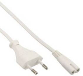 INLINE - Netzkabel - Netzstecker auf Euro 8 C7 Stecker - weiß - 5,0m