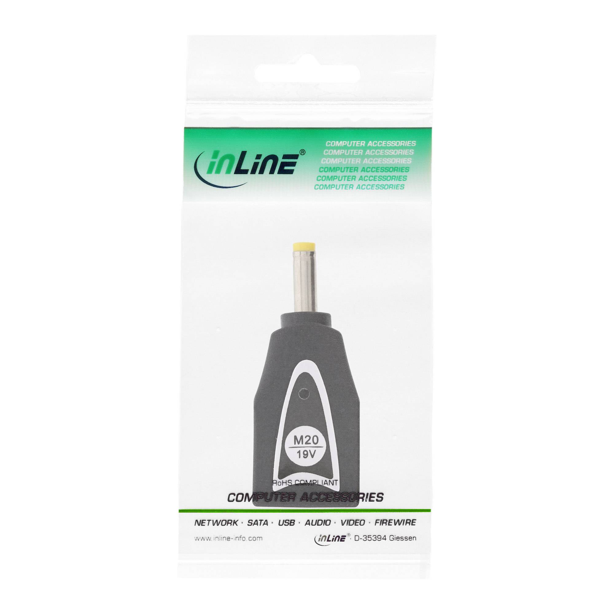 InLine Wechselstecker M20 (19V) für Universal Netzteil - 90W/120W - schwarz - 19