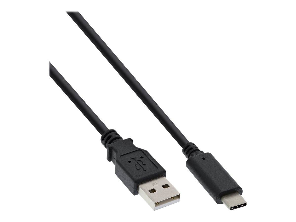 INLINE - USB 2.0 Kabel - USB-C Stecker an A Stecker - schwarz - 0,3m