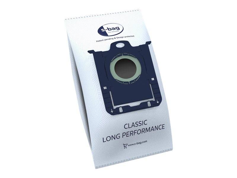 Paket einer Staubsaugerbeutel mit der Bezeichnung „CLASSIC LONG PERFORMANCE