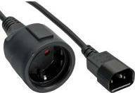 InLine Netz Adapter Kabel - Kaltgeräte C14 auf Schutzkontakt Buchse - 3m - 10 A