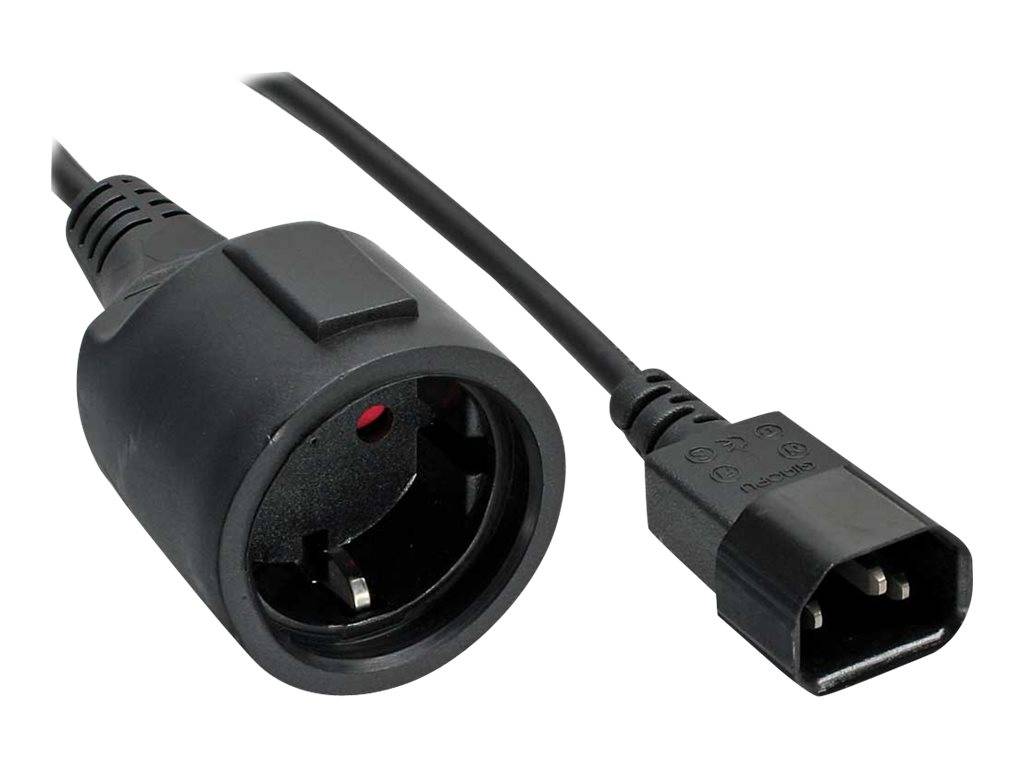INLINE - Netz Adapter Kabel - Kaltgeräte C14 auf Schutzkontakt Buchse - 3m