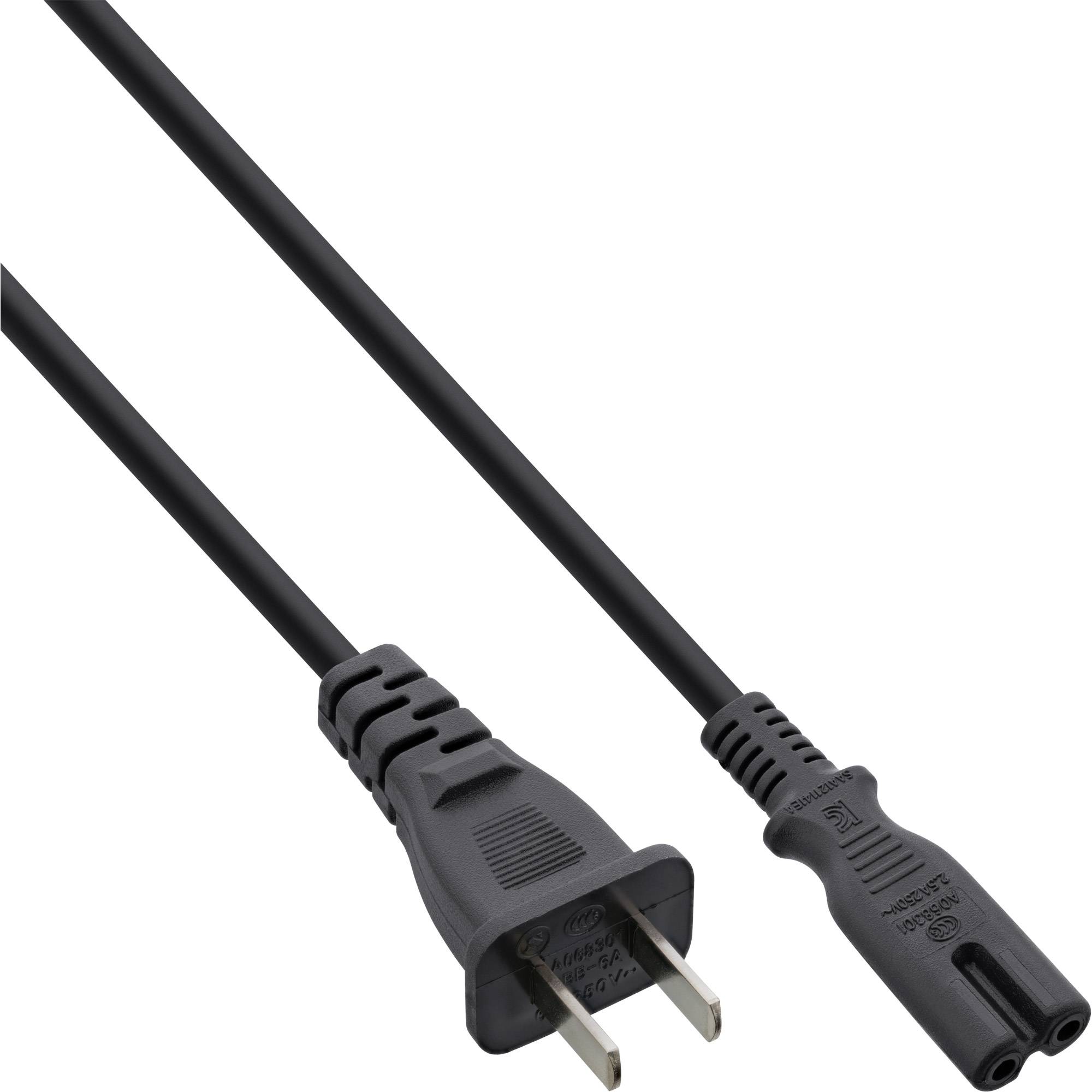 INLINE - Netzkabel - Netzstecker China auf Euro 8 C7 Stecker - schwarz - 1,8m
