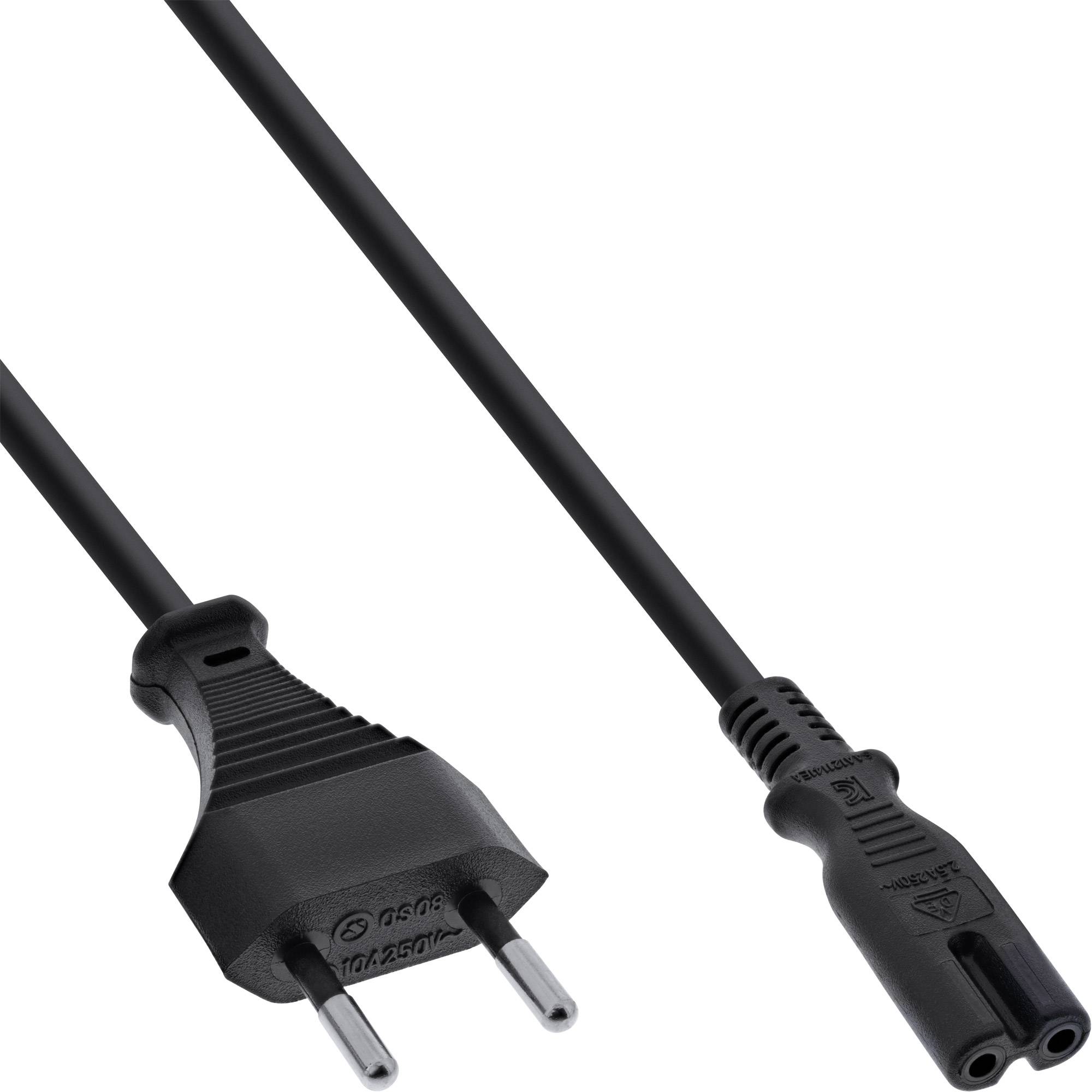 INLINE - Netzkabel - Netzstecker CEE7/16 Schweiz auf Euro 8 C7 Stecker - 1,8m