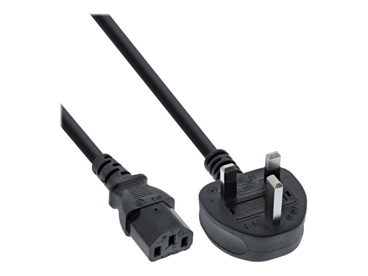 InLine Netzkabel - Netzstecker England auf Kaltgerätestecker C13 - 2m - 250 V -