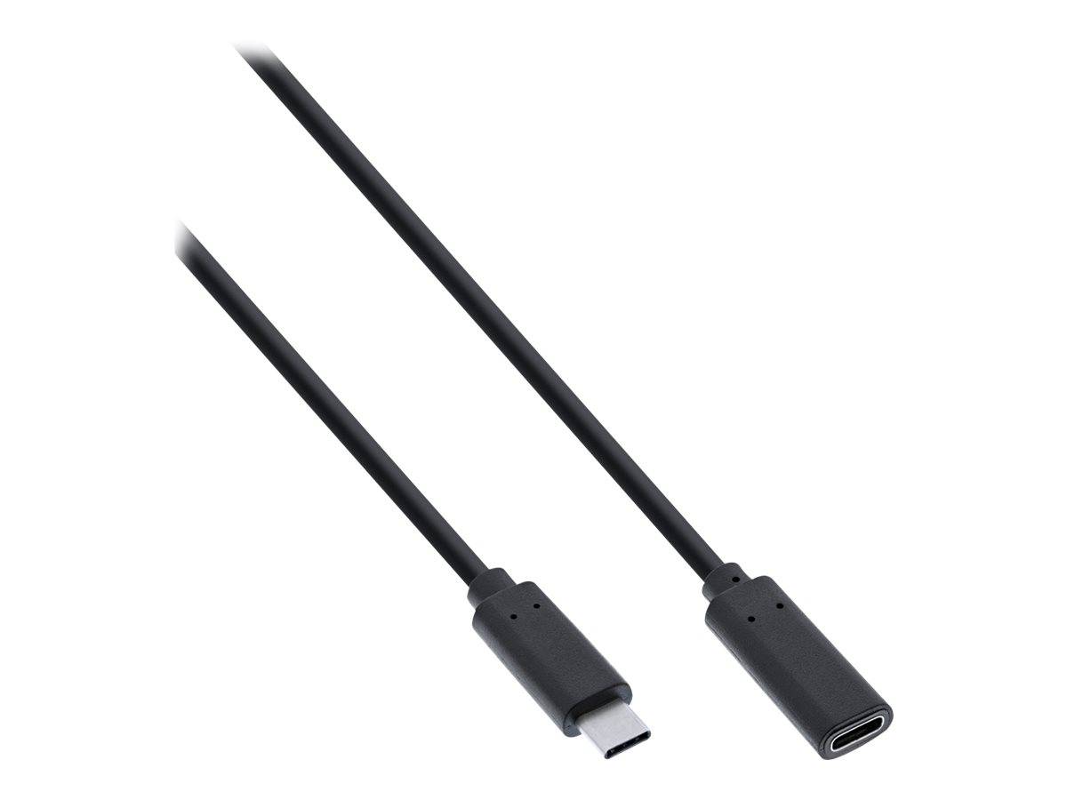 INLINE - USB 3.2 Gen.1x2 Kabel - USB-C Verlängerung ST/BU - schwarz - 2m