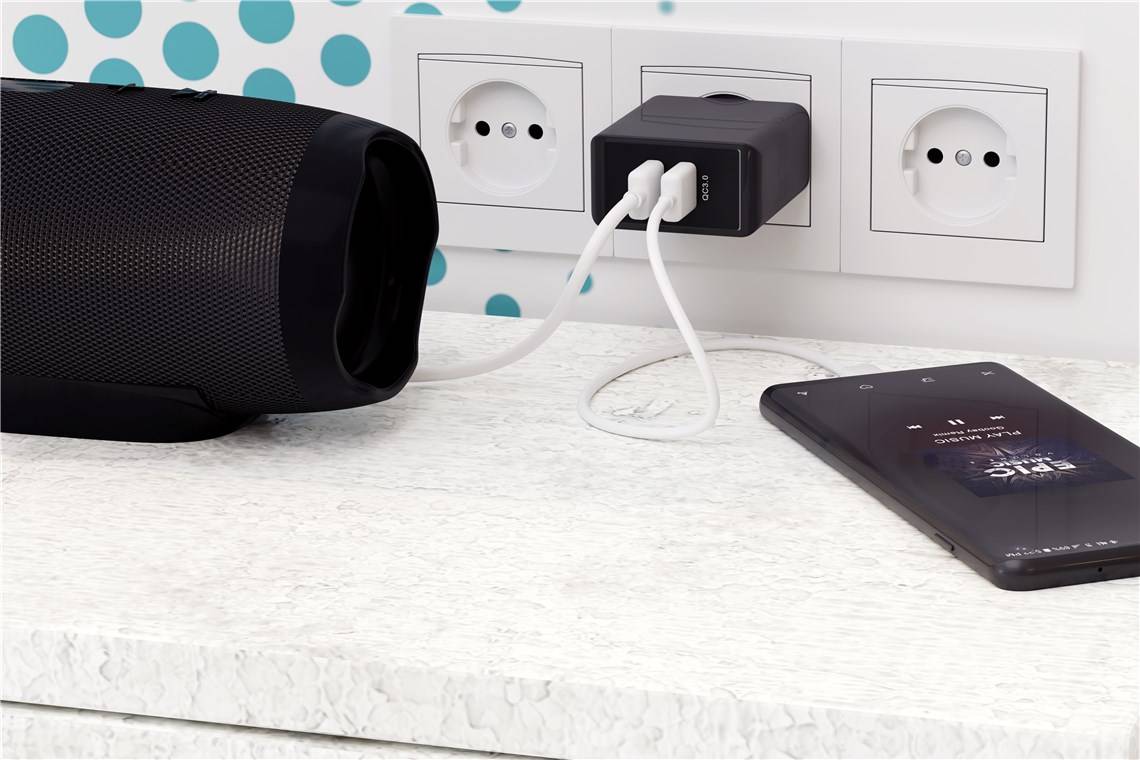 Wentronic goobay - Netzteil - 28 Watt - 2 A - QC 3.0 - 2 Ausgabeanschlussstellen