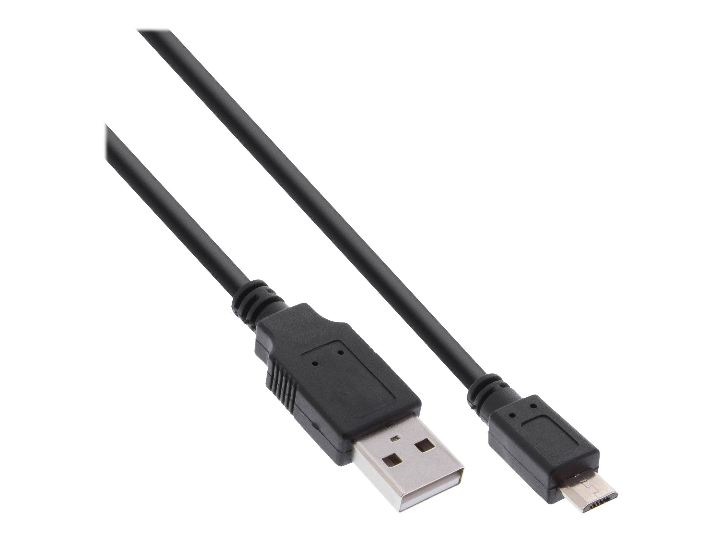 INLINE - Micro-USB 2.0 Kabel - Schnellladekab. - USB-A ST/Micro-B ST - schwarz - 1,8m