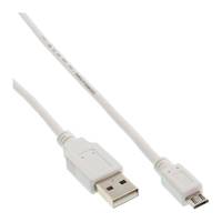 INLINE - Micro-USB 2.0 Kabel - USB-A Stecker an Micro-B Stecker - weiß - 1,8m