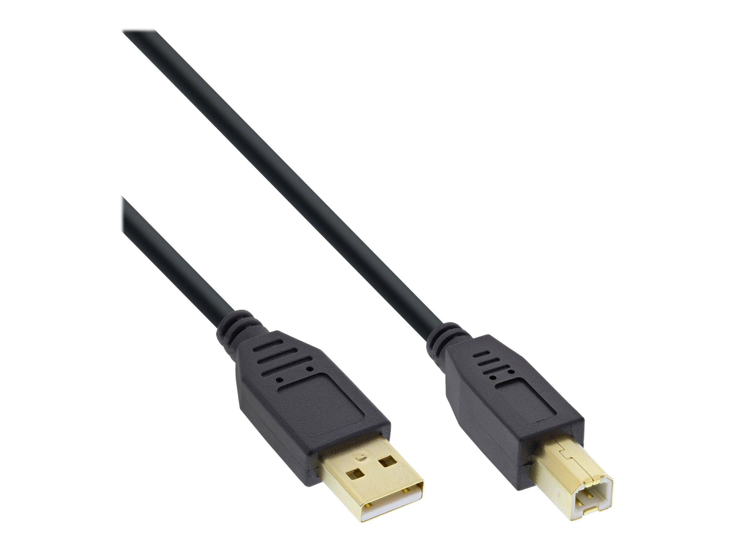INLINE - USB 2.0 Kabel - A an B - schwarz - Kontakte gold - 1,5m