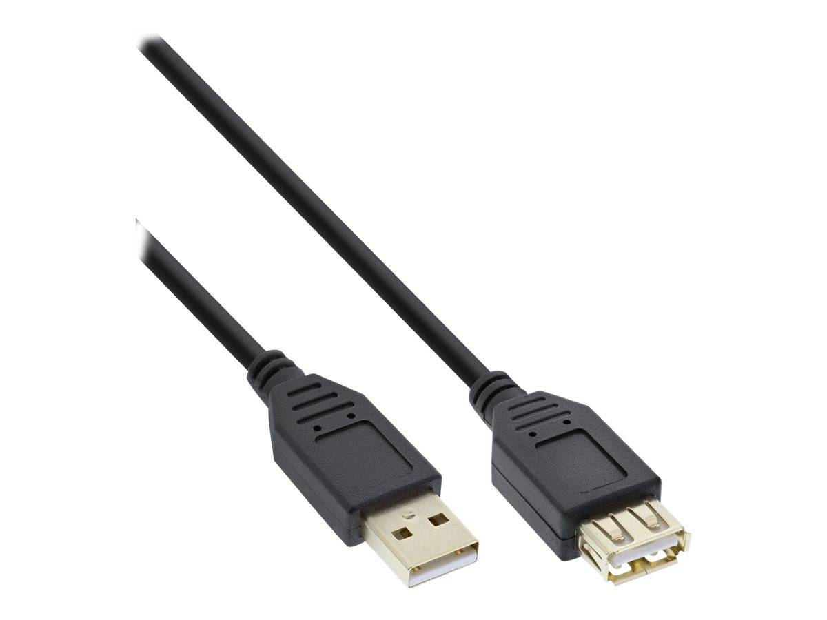 INLINE - USB 2.0 Verlängerung - ST / BU - Typ A - schwarz - Kontakte gold - 1,5m