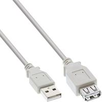INLINE - USB 2.0 Verlängerung - Stecker / Buchse - Typ A - beige/grau - 2m