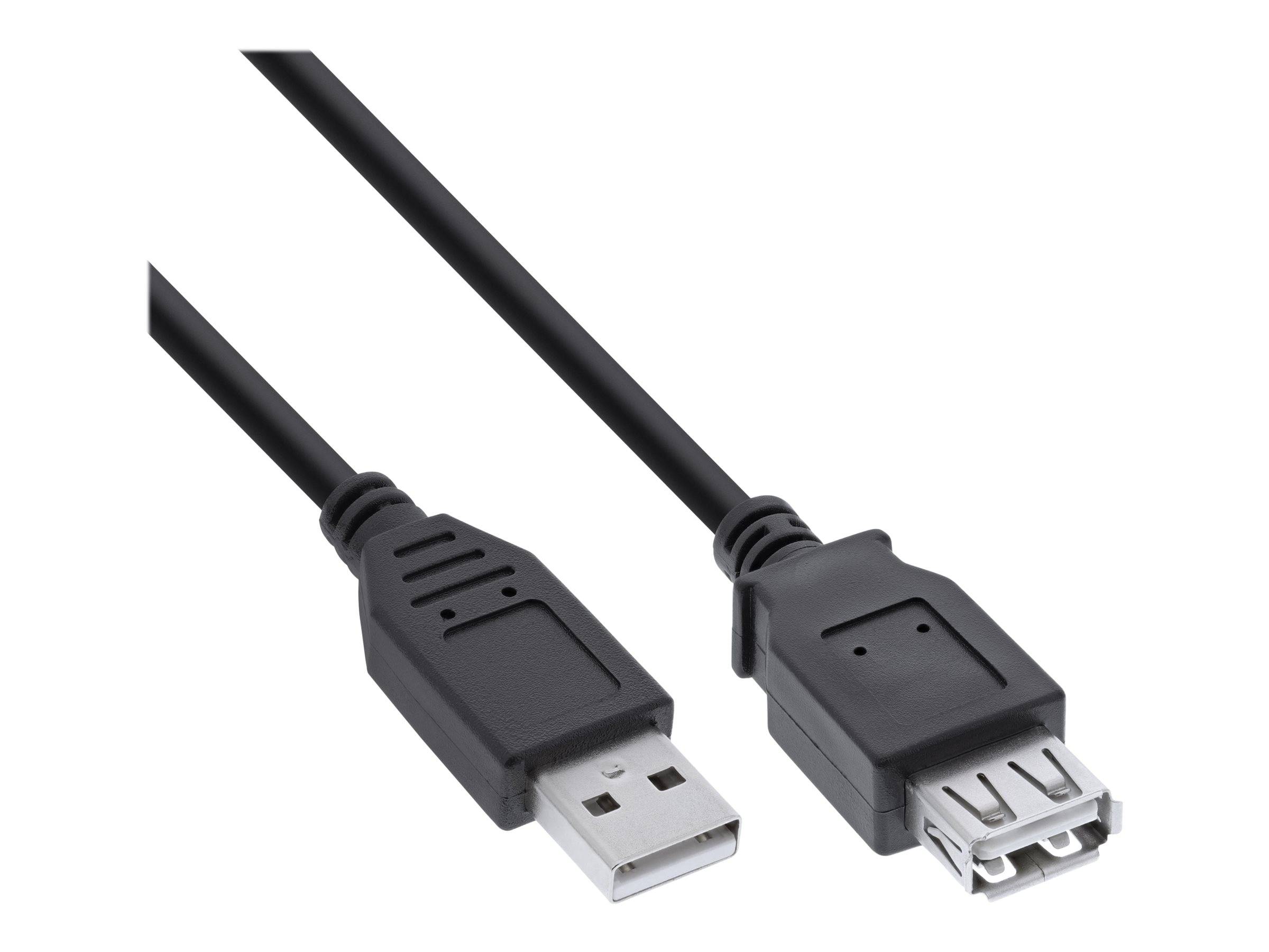 INLINE - USB 2.0 Verlängerung - Stecker / Buchse - Typ A - schwarz - 2m