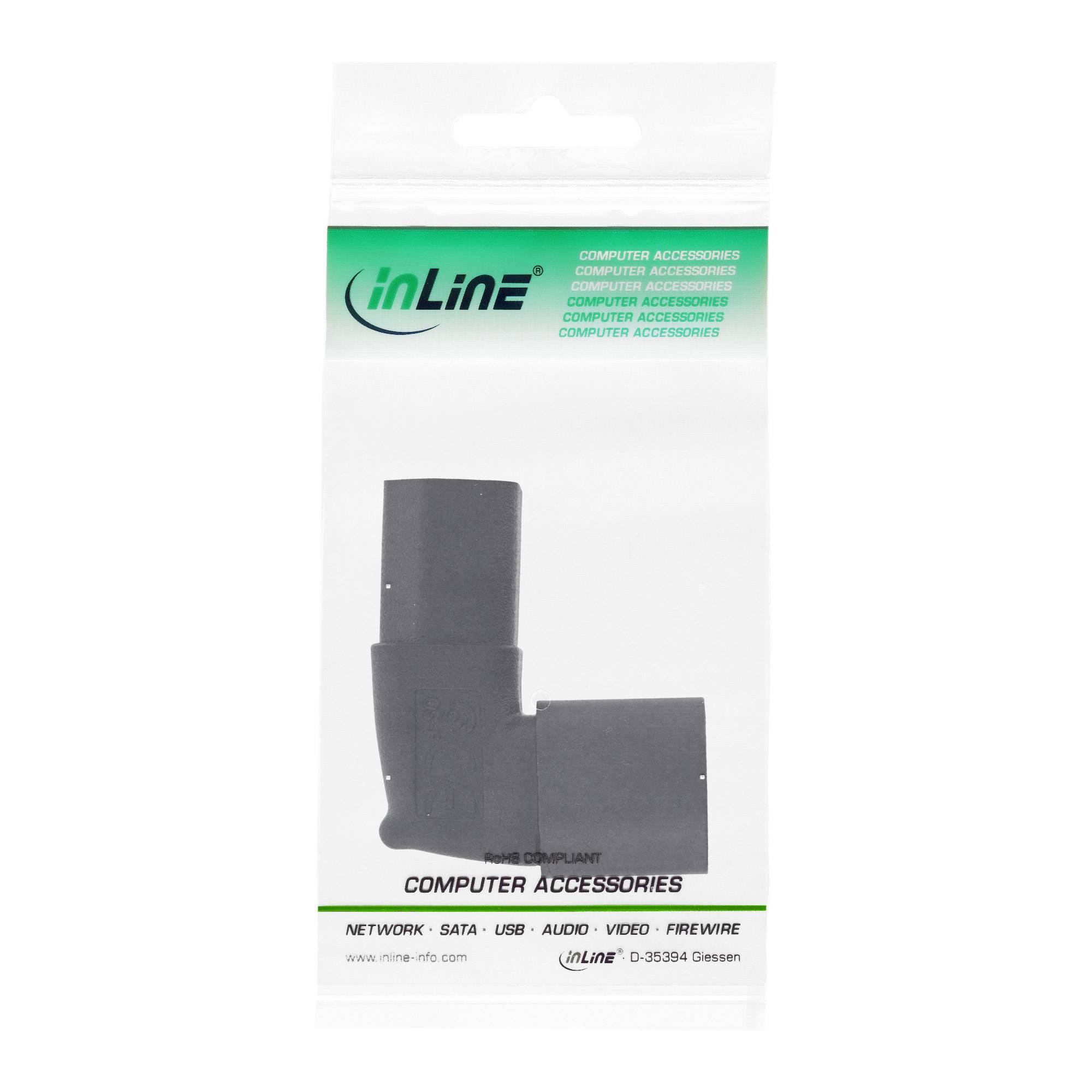 INLINE - Netzadapter IEC 60320 C14 / C13 - oben/unten gewinkelt - 3pol. Kaltgeräte