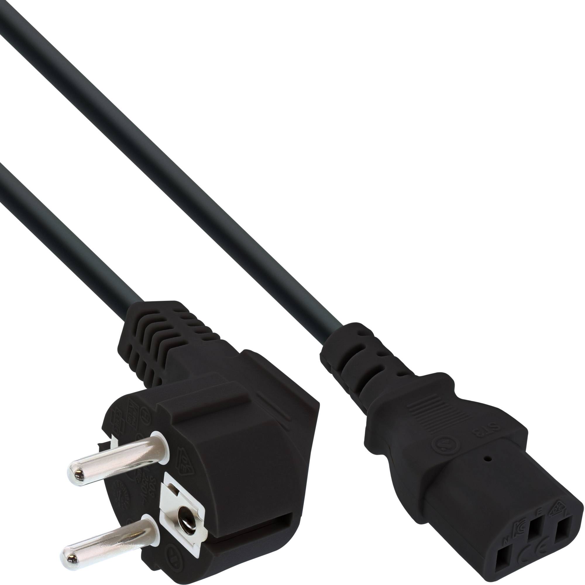 INLINE - 25er Bulk-Pack Netzkabel - Schutzkontakt gew. auf Kaltgerätest. C13 - 2,5m