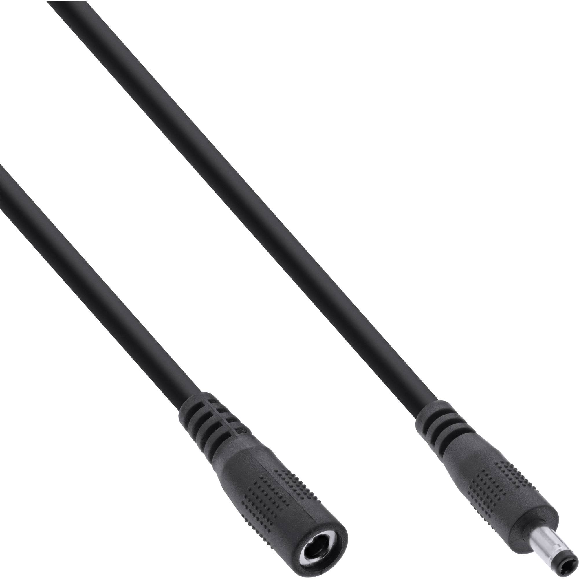 INLINE - Verlängerungskabel DC Stecker 4,0x1,7mm - schwarz - 0,5m