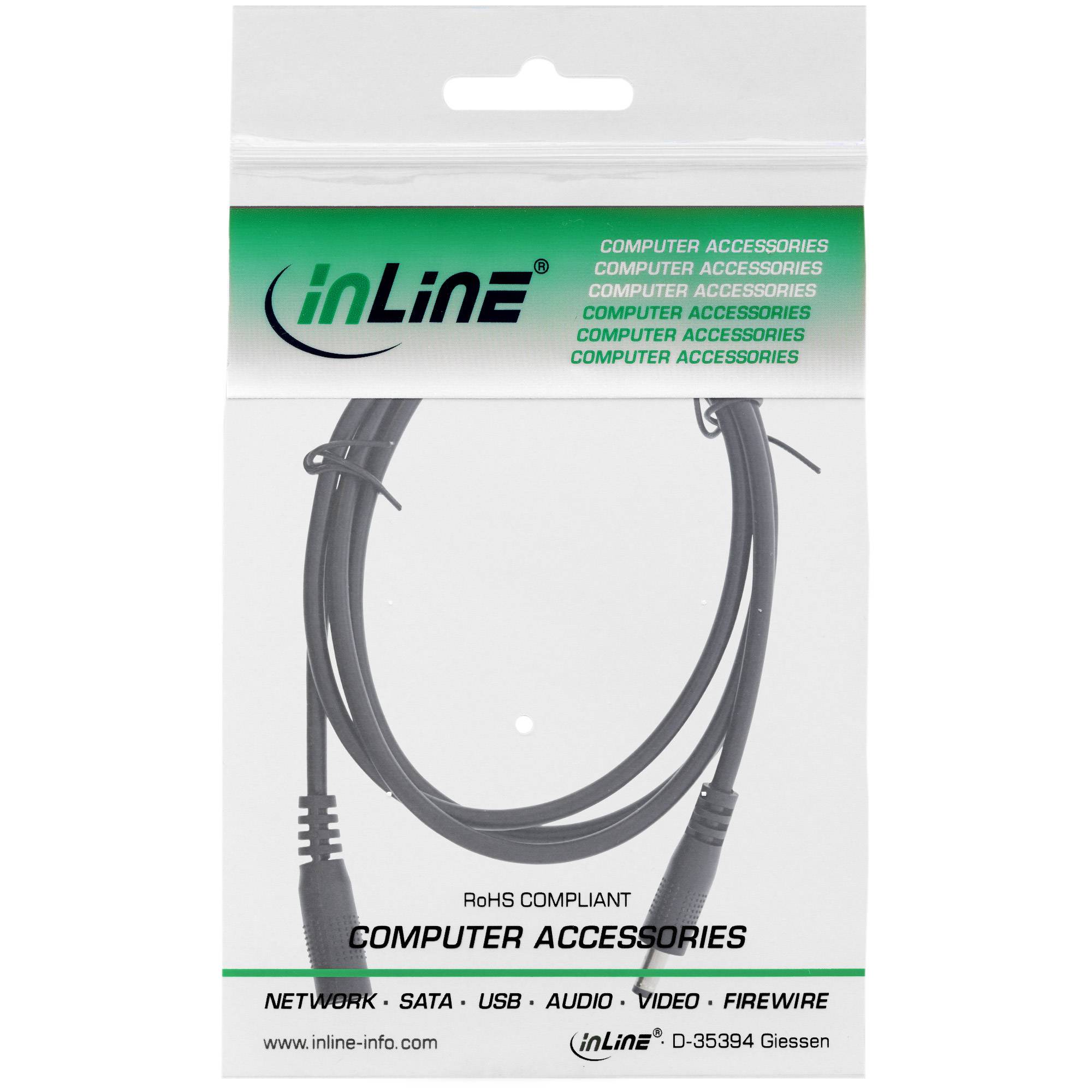 INLINE - Verlängerungskabel DC Stecker 4,0x1,7mm - schwarz - 3m