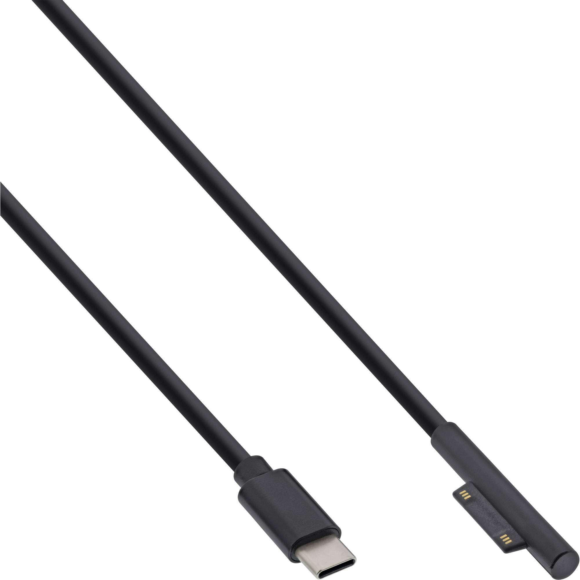 InLine USB-C zu Surface Ladekabel - 3m - DC 15 V - 3 A - 3 m - Schwarz - für Mic